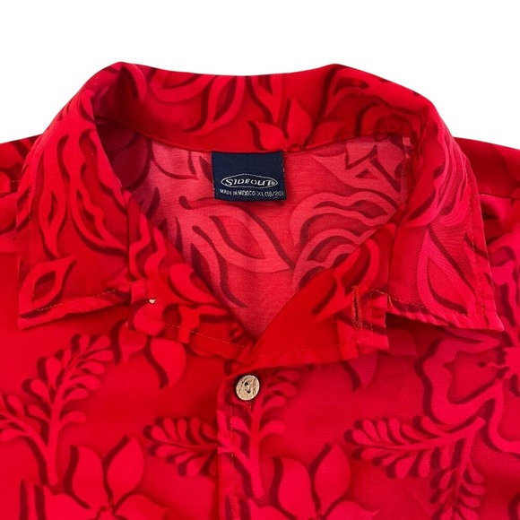 Sideout Mens Red Hawaiian Button Down Shirt Sideout Surf Hawaii Island Shirts 97 - Picture 7 of 11
